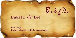 Babitz Ábel névjegykártya